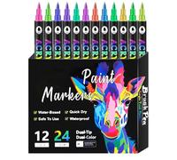 Double-Sided Marker Pens - Art Pens for Journaling, Colouring Sketches and Drawings for Children and Adults | Versatile Supplies for Creative Artists, Double-Tip Marker Pens for Large