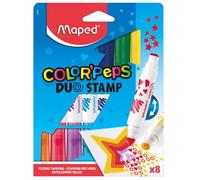 Double Sided Markers with Stamps 8 Colours MAPED