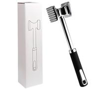Double-Sided Meat Pounder, Stainless Steel Kitchen Mallet with Spiked 64-Tooth & Flat Surfaces, 8.9 oz, 27 cm Ergonomic Handle, for Steak, Chicken, Pork, Cooking