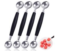Double Sided Melon Baller, 4 PCS Melon Ball Scoop, Heavy Duty Ice Cream Scoop, Melon Baller Scoop, Double Sided Stainless Steel Round Melon Scoop Cookie Scoop Dessert Scoop for Fruit Ice Cream
