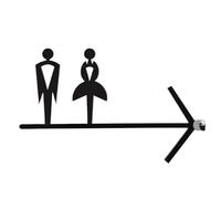 Double-sided Men & Women Bathroom Signboard Toilet Arrow Guide Sigange Plate Toilet Guide Card Side-mounted Acrylic Plate Custom(B)