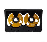 Double-Sided Metal Frame Blank Cassette Tape with 50-Minute Recording Capacity for Audio Enthusiasts and Archivists (Black+Gold)