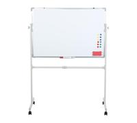 Double-Sided Mobile Whiteboard, Magnetic Rolling Dry Erase White Board with Wheels, Height Adjustable White Board on Stand with 5 Markers, 12 Magnetic Nails, Eraser, for Office Classroom Home 60x90cm