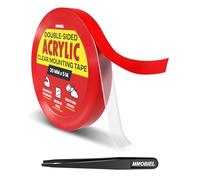 Double-Sided Mounting Tape Acrylic - 5m x 20mm Indoor/Outdoor Adhesive - Heavy Duty Removable Clear Nano Tape - Picture Hanging Wall Tape, Home Decor, Carpet Fix Rug Tape, Waterproof - incl. Tweezer