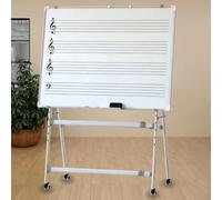 Double-Sided Music Staff Whiteboard with Adjustable Angle, Magnetic Dry Erase Board, Foldable Music Notation Teaching Tool for Classroom
