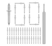 Double Sided Nails | 100 Pieces Invisible Screws for Sockets without Joints, Safety Nails for Skirting Board with Tool Sleeve - for Home, Construction, Living Room and Apartment Reforms