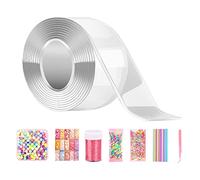 Double Sided Nano Tape With Sequins - Waterproof Bubble Making Kit for DIY Crafts, Wall, Posters, Kitchen, Party, Photos and Carpet