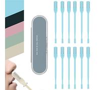 Double Sided Nose Hair Knife, 12 Pcs Enhanced Nose Hair Trimmer Clipper, 360 Degree Rotate Nostril Cleaning Scissors, 2-in-1 Double-Head Manual Nose Hair Knife for Men Women