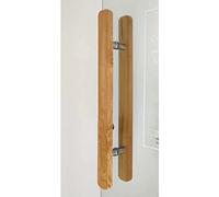 Double Sided Oak Wood Push Pull Door Handle Set - Durable and Stylish Hardware for Barn, Glass, and Wooden Doors