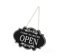 Double Sided Open Close Sign 33 x 20 Cm Wooden Sign for Cafe or Retail Business