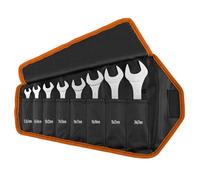 NEO TOOLS Double Open-Ended Spanner Super Thin 5.5 x 27 x 3 mm, 8-Piece Set, Made of Hardened Carbon Steel, Rustproof, Sizes: 5.5 x 7 mm, 8 x 9 mm, 10 x 12 mm, 11 x 13 mm, 14 x 17 mm, 16 x 18 mm, 19 x