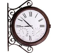 Double Sided Outdoor Station Clock with Thermometer & Hygrometer 380mm / 15" - makes a welcome addition to any garden thanks to its charming design
