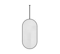Double-Sided Oval Ceiling Mirror with Floating Bar - Elegant Black Hanging Mirror for Home & Hotel Decor Stylish 50x100cm Design for Modern Interiors