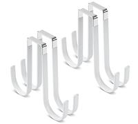 Double Sided Over The Door Hooks for Clothes. Over The Door Hanger Hook Set of Two. Towel Hanger for Bathroom, Wreath Hook, Coat Rack Hat Organizer or Plant Hooks for Ceiling