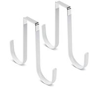 Double Sided Over The Door Hooks for Clothes. Over The Door Hanger Hook Set of Two. Towel Hanger for Bathroom, Wreath Hook, Coat Rack Hat Organizer or Plant Hooks for Ceiling