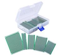 Double-Sided PCB Board Kit, 32-Piece Printed Circuit Protoboard Set for DIY Soldering Projects - 5 Sizes (2x8/3x7/4x6/5x7/7x9 cm), Green Plastic