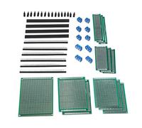 Double Sided PCB Board Set, 12-Piece FR4 Experiment Kit with Screw Terminals, Pin Headers & Nylon Standoffs for DIY Electronics, for arduino Projects and Circuit Prototyping
