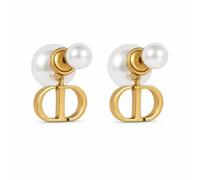 Double-Sided Pearl Bow Earrings for Women, Gold-Tone Ear Jacket Studs | Front Back Design, Push Closure, One Pair, Bridal Bridesmaid Wedding Prom Party Jewelry Gift
