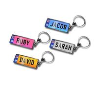 Double Sided Personalised Number Plate - Licence Plate Keychain - Custom Mini Car Plate Keyring with Name - Ideal for New Car Owners or Just Passed Driving Test Gift