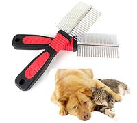 Double Sided Pet Cat Dog Metal Dog Grooming Hair Comb Fur Rake Tool & Smiley face Magnet