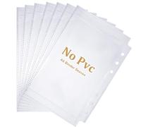 Double-Sided Photocard Sleeves, 40 PCS 80 Pockets Photo Card Binder A6 Refill Budget Binder Inserts Top Loading Clear Binders Sleeves for 6 Ring-Binder Cards Documents Photos Planner Accessories