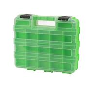 Double Sided Plastic Tool Box with Detachable Partition Board for Nuts, Bolts, Screws, Nails and Small Hardware Parts Storage Organizer