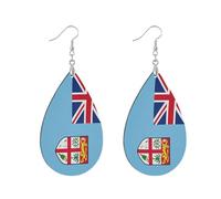 Double Sided Print Earrings Leaf Design Ink Direct Injection Not Easy to Fall Off Gift for Her, leaf, Wood Metal, No Gemstone