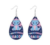 Double Sided Print Earrings Leaf Design Lightweight & Comfortable Comfortable to Wear Fashion Jewelry, leaf, Wood Metal, No Gemstone