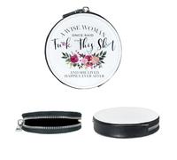 Double Sided PU Leather Coin Purse, 10 Pack Sublimation Blank Mini Wallet with Round Zipper Small Change Bag Heat Transfer Printing for Women and