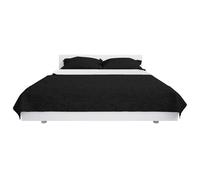 Double-sided Quilted Bedspread 220x240cm Black and White Bedding Cover vidaXL