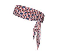 Double-Sided Red White Star Stripe Flag Printed Bandana For Men And Women For Football,Yoga,Fitness,Ninja Headband