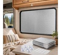 Double Sided Reflective Window Insulation Film, Cuttable Thermal Blackout Cover for West Facing Windows, RV, Patio Door, Bedroom, Kitchen, Garage, No Drill Aluminum Privacy Shade(50x110cm)