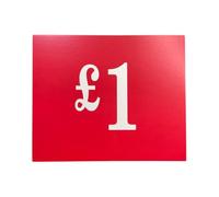 Double-Sided Retail Display Card Signs | Promotional Sale POS Cards for Shops, Market Stalls, and Retail Displays | Bold Red Design with Pricing & Offer Options (£1)
