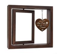 Double Sided Rotating Wooden Dog Memorial Picture Frame Keepsake to Display Two Cherished Photos of Your Pet