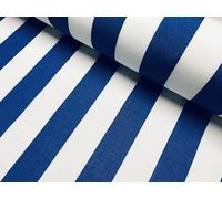 Double-Sided Royal Blue & White Stripe Drallon Fabric - 100% Acrylic Outdoor Indoor Textile for Tables, Cushions & Parties - 160cm Wide (2 Metres)