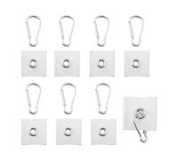 Double-Sided RV Awning Rail Hooks with Quick-Release Clips, Fits 5-8mm Eyelets for Camping Tents, Garden Canopies, Outdoor Decor, 8-Pack White/Black