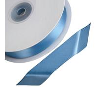 Double Sided Satin Ribbon 15mm x 25M - Double Sided Satin, 15mm Wide, 25 Metre Roll, Gift Wrapping, Crafts, Elegant Wedding Décor, Vibrant Colours - Wedgewood Blue