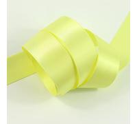 Double Sided Satin Ribbon, 27 Solid Colours, 10 Metre Reel, Fabric Ribbon for Gift Wrapping, Cake, Wedding Party Decoration, Hair Bow, Trimming, Sewing DIY Craft Projects (25mm Width, Pastel Yellow)