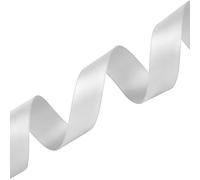 Double Sided Satin Ribbon Rolls - 23 Metres x 15mm - Silver, Double Faced Polyester for Gift Wrapping, Crafts, Hair Bows, Sewing & Decorations