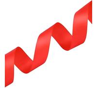 Double Sided Satin Ribbon Rolls - 92 Metres x 3mm - Red, Double Faced Polyester for Gift Wrapping, Crafts, Hair Bows, Sewing & Decorations