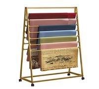 Double-Sided Scarf Rack Stand with Wheels, Movable Metal Display Shelf for Flower Shops and Craft Rooms Storage Organizer