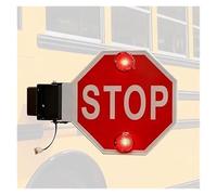 Double-Sided School Bus Stop Sign - Solar LED Warning Lights, Reflective Aluminum(1pcs,24v)