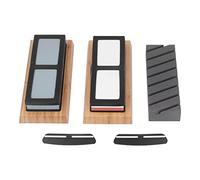 Double Sided Sharpening Stone Set, 5pcs Grit 400 1000 3000 8000 with Flattening Stone - Precision Sharpening Polishing Non Slip Base for Tools Blades