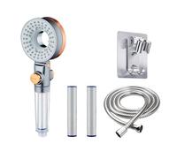 Double-Sided Shower Head Bathroom 3 Kinds of Spray Water-Saving Filter Round Rainfall Adjustable Nozzle Booster Sprayer(4in1 Value Pack A)