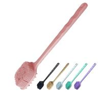 Double Sided Silicone Back Scrubber, Long Handle Exfoliating Body Bath Brush, Loofah for Shower, Gentle Cleansing Scrub for Women and Men, Easy to Clean and Lather