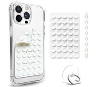 Double Sided Silicone Suction Cup Phone Mount Case for Selfies and Videos - Attach to Glass, Mirrors, Kitchen, Bathroom Sticky Grip for iPhone and Android - 3.97 inches, White