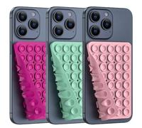 Double Sided Silicone Suction Phone Holder Mount, Silicon Accessory for iPhone and Android, Hands-Free Mirror Shower Phone Holder, TikTok Videos and Selfies (Combo F, 3PCS)