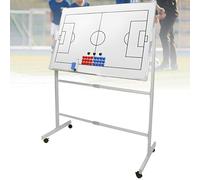 Double-Sided Soccer Basketball Whiteboard, Height Adjustable Clipboard for Coaches, Erasable Coaching Board with Wheels