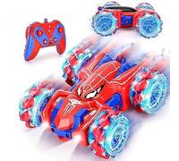 Double Sided Spider Remote Control Car for Kids - 360° Rotating RC Stunt Car with Spray, Lights, Music, Drift Mode - 4WD Rechargeable Off-Road Toy Vehicle - 1:20 Scale Electric Racing RC Car for