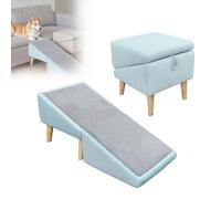 Double-sided, Split Dog Ramp with Ottoman Design, Foldable Pet Ramp for Sofa And Couch, Non-slip Pet Ramp for Small And Large Dogs, Suitable for Bed And Sofa